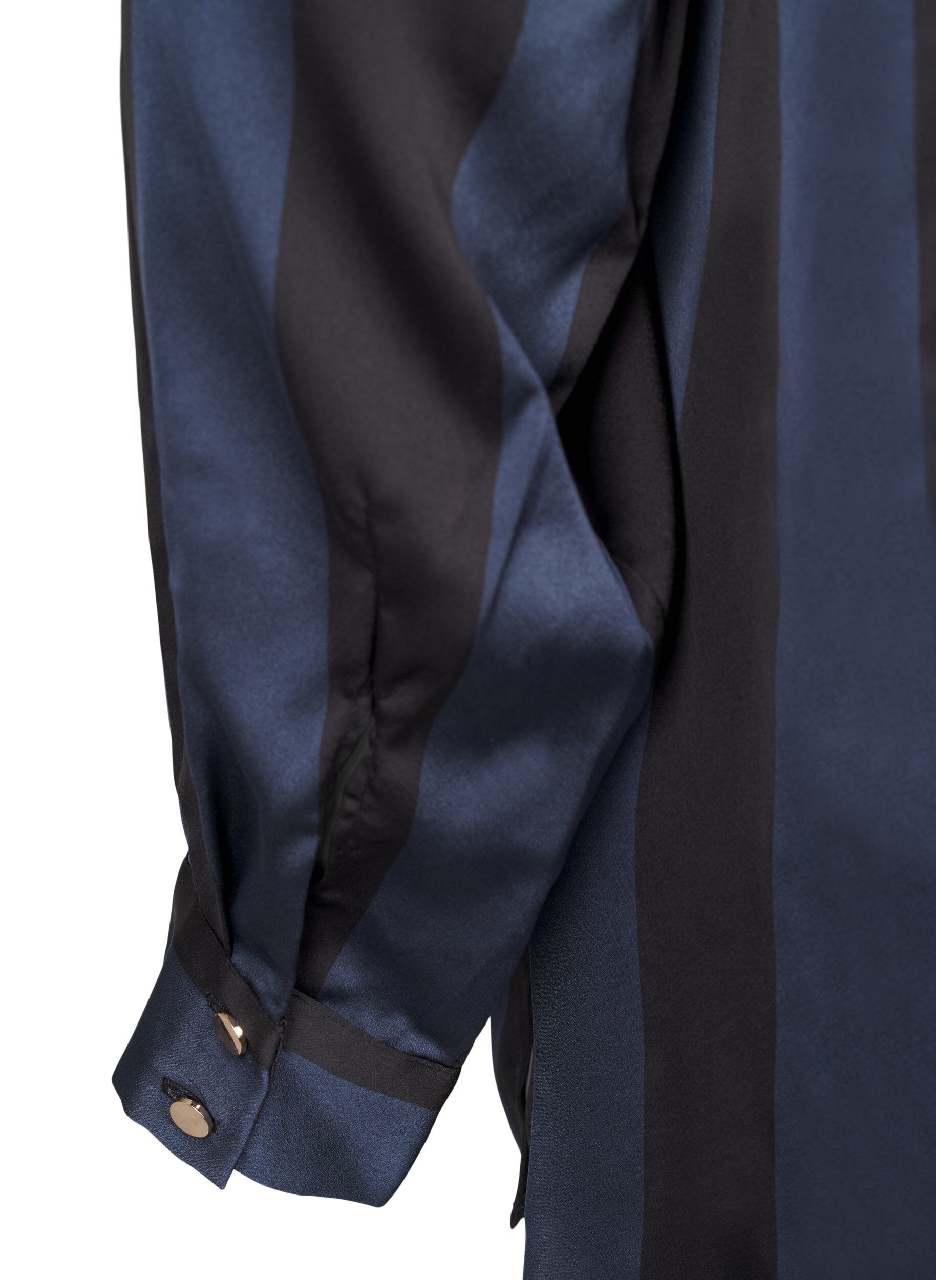 ZizziSatin-Hemd mit Streifen, Spellbound w. Black, Packshot image number 4