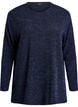 Lang&auml;rmelige Bluse mit Struktur, Blau, Packshot image number 0
