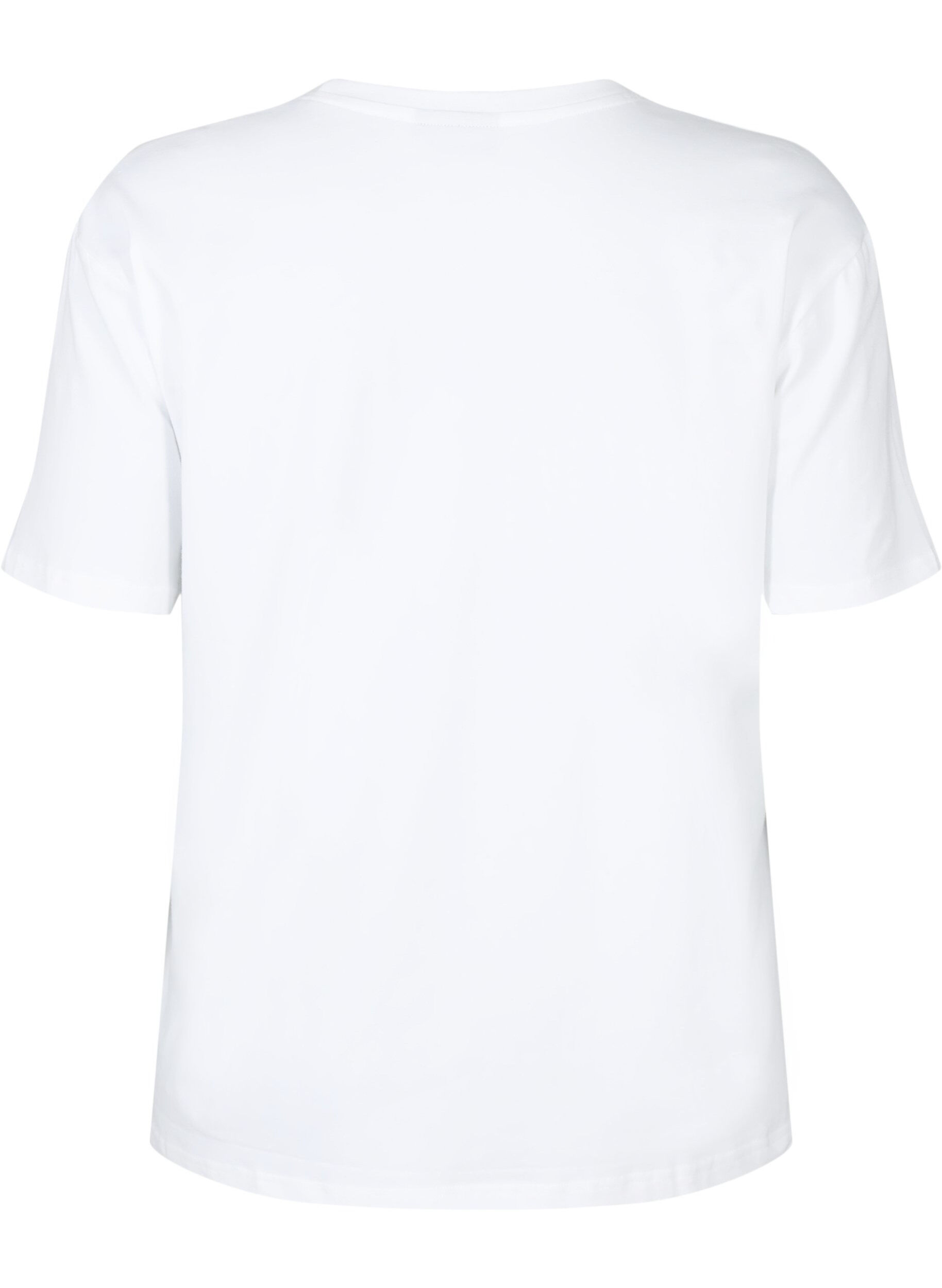 ZizziT-Shirt aus Bio-Baumwolle mit Schmucksteinen, White, Packshot image number 1