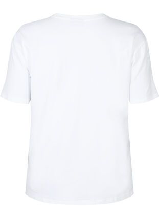 T-Shirt aus Bio-Baumwolle mit Schmucksteinen, White, Packshot image number 1