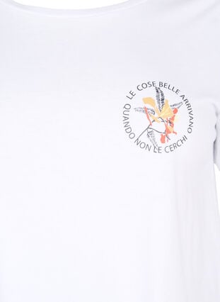 T-Shirt aus Baumwolle mit Aufdruck, White Chest Print, Packshot image number 2