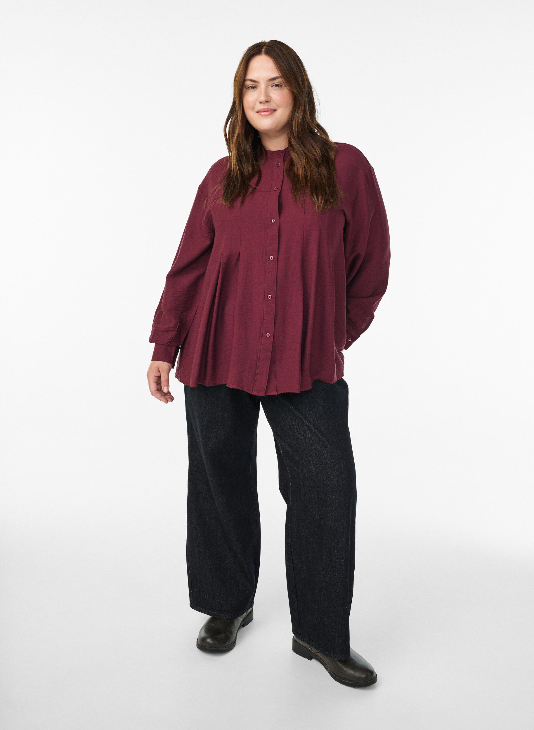 ZizziBluse aus Viskose mit A-Linie, Rot, Model image number 1