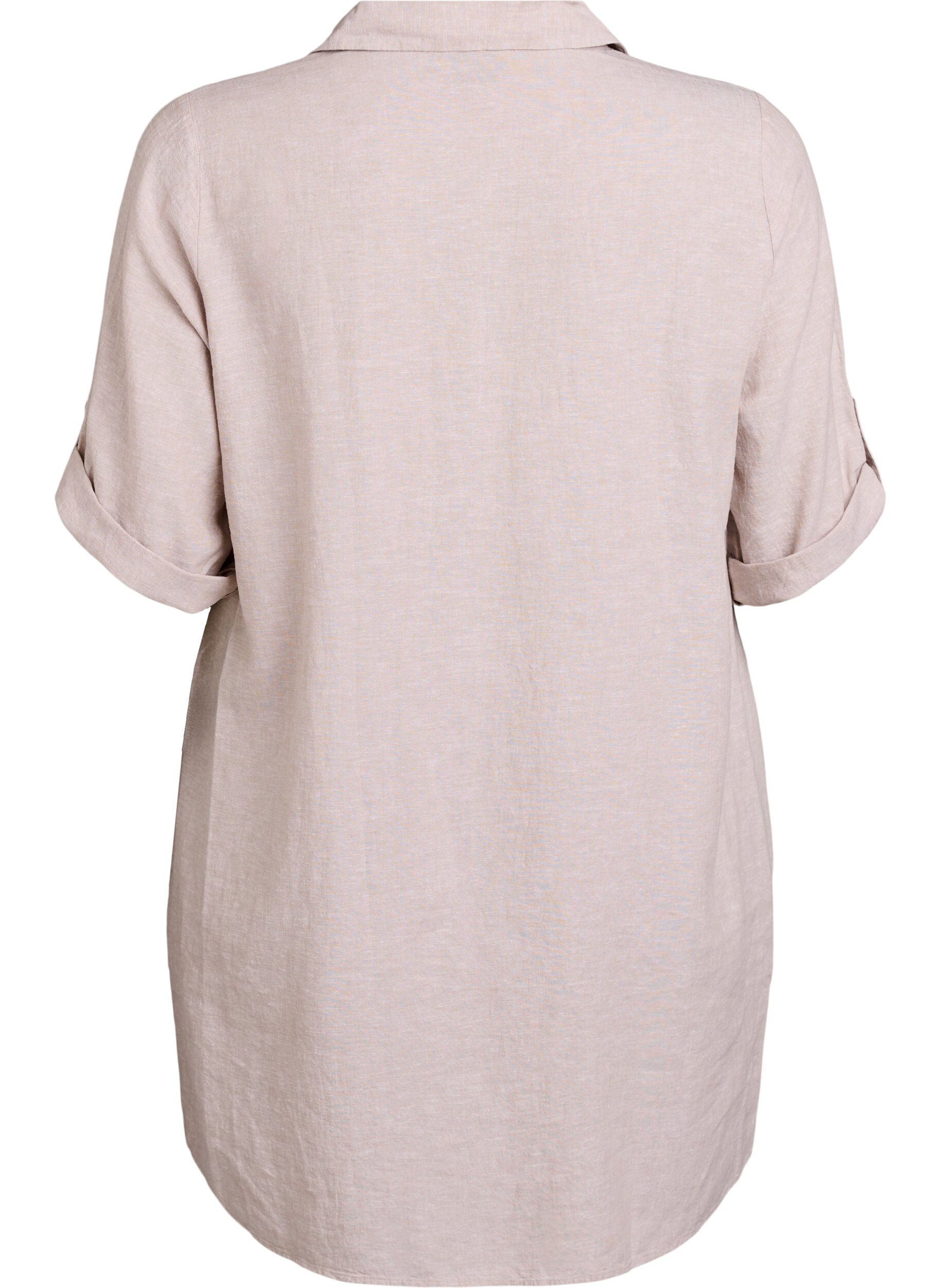 ZizziTunika aus Leinen und Viskose mit A-Linie, Beige, Packshot image number 1