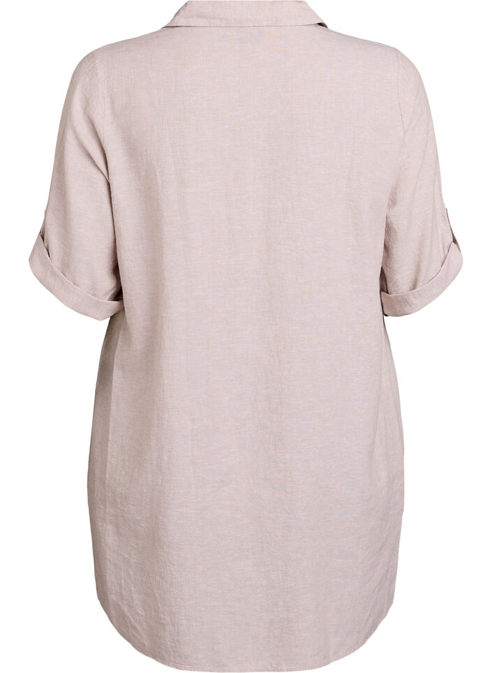Tunika aus Leinen und Viskose mit A-Linie, Beige, Packshot image number 1