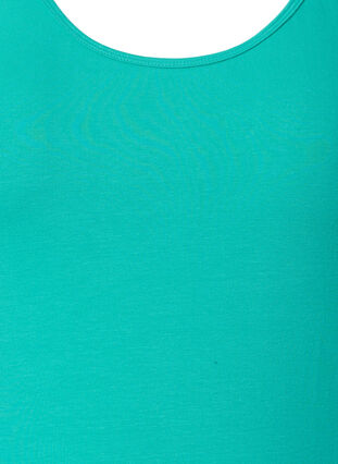 Einfarbiges basic Top aus Baumwolle, Aqua Green, Packshot image number 2