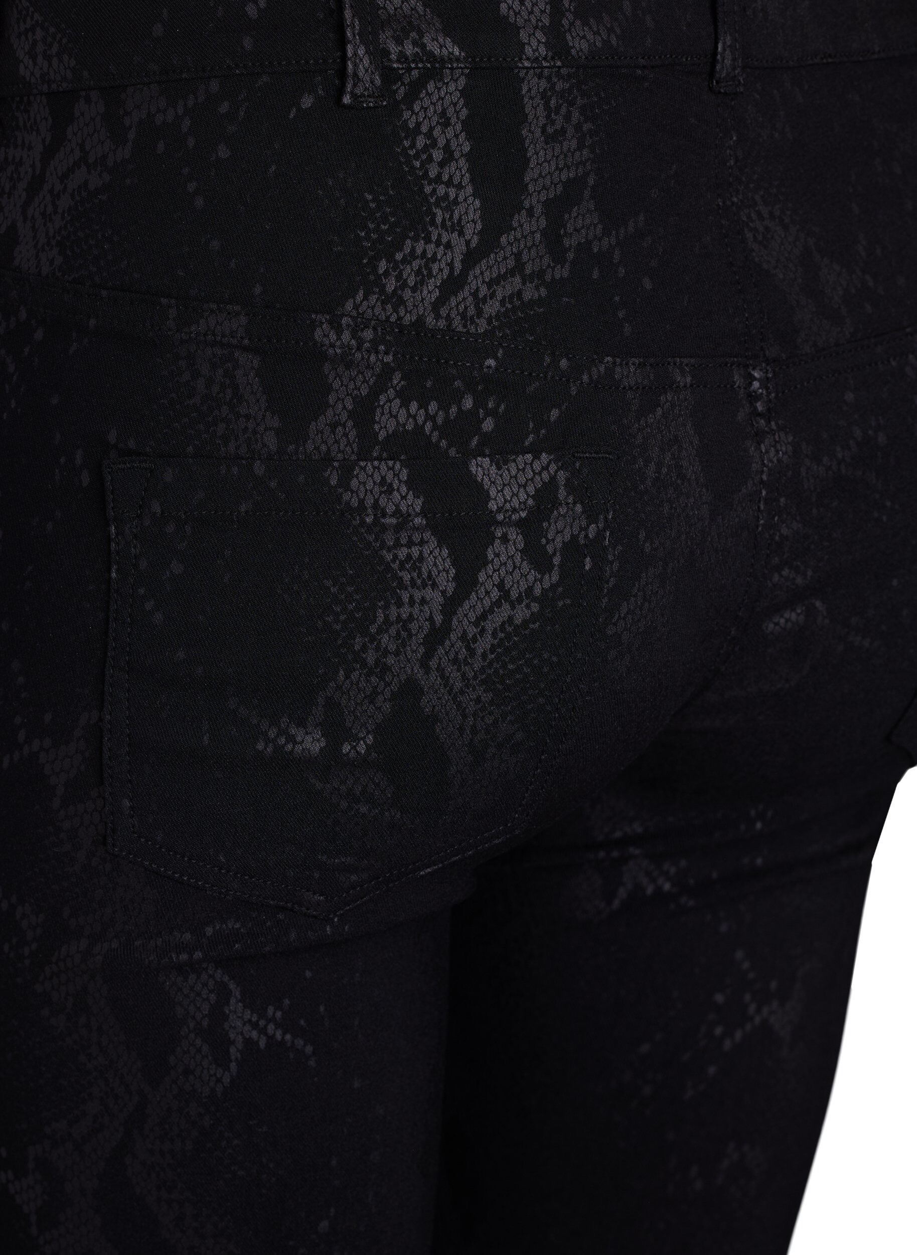 ZizziSlim-fit-Hose mit Schlangenmuster, Schwarz, Packshot image number 3