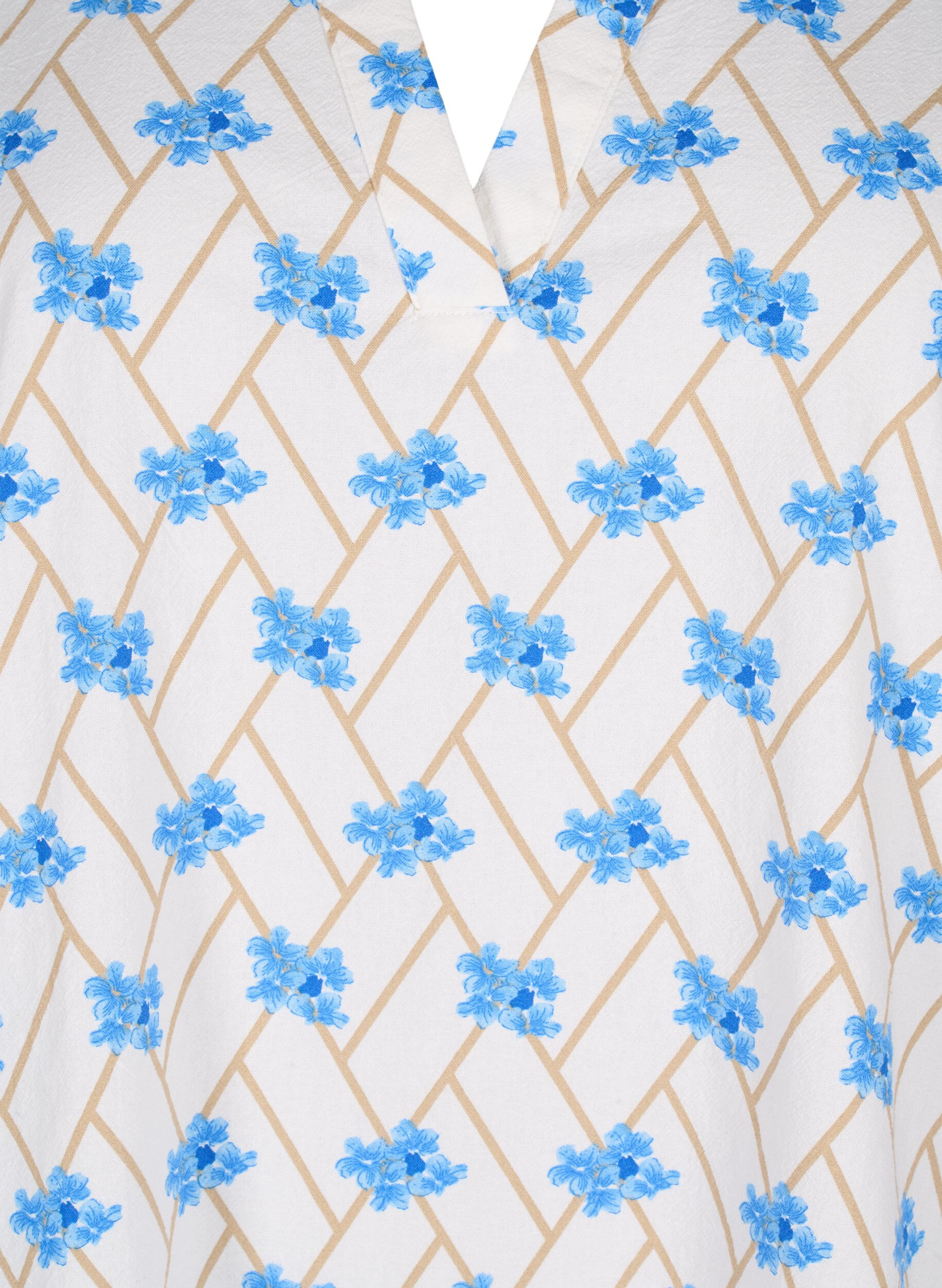 ZizziGebl&uuml;mte Tunika aus Baumwolle, Snow White Flower, Packshot image number 2