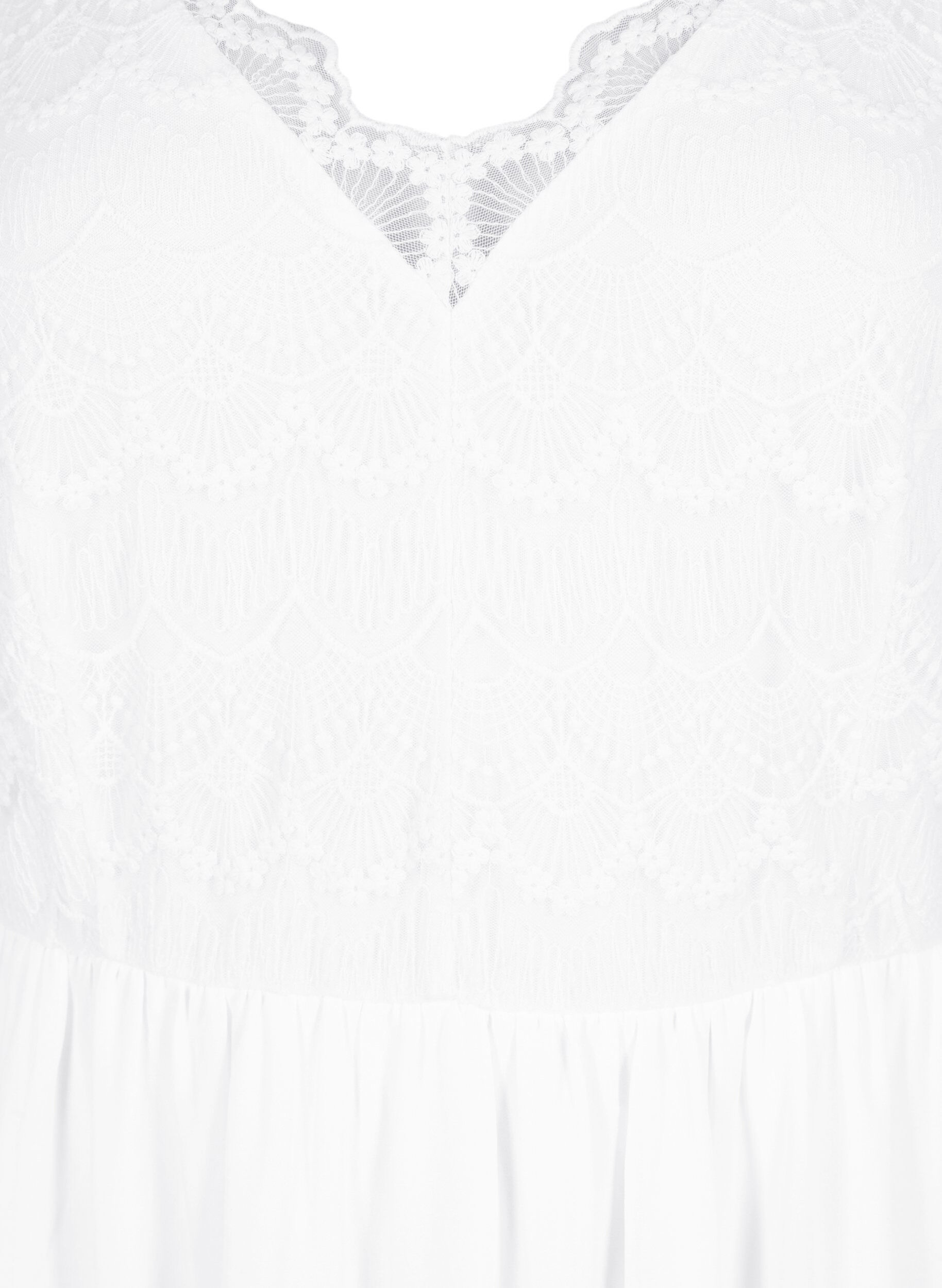 ZizziPartykleid mit Spitze und Empire-Taille, Bright White, Packshot image number 2