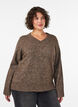 Pullover mit V-Ausschnitt, Braun, Model image number 0