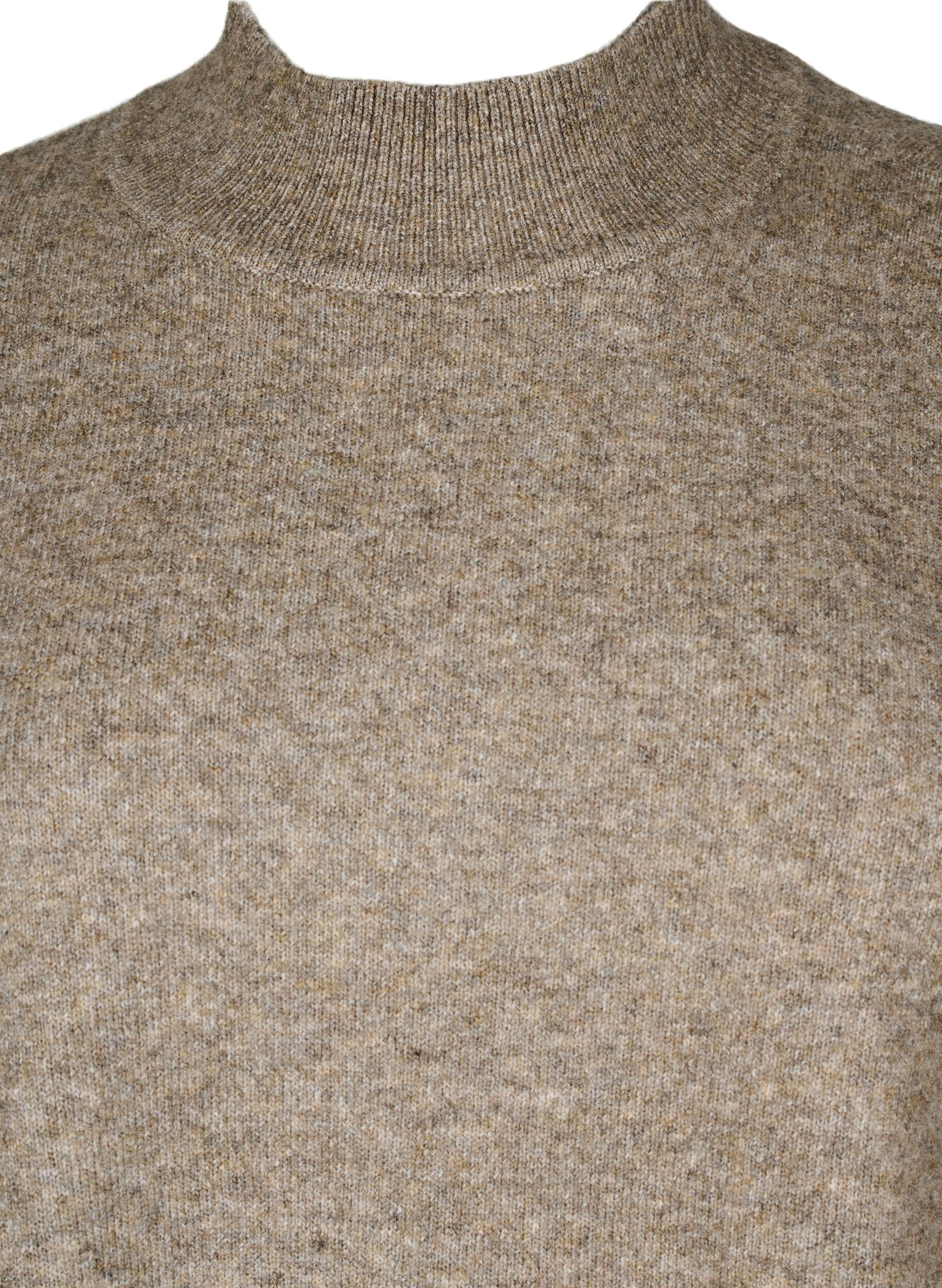 ZizziStrickpullover mit gerippten Abschl&uuml;ssen, Walnut Mel., Packshot image number 2