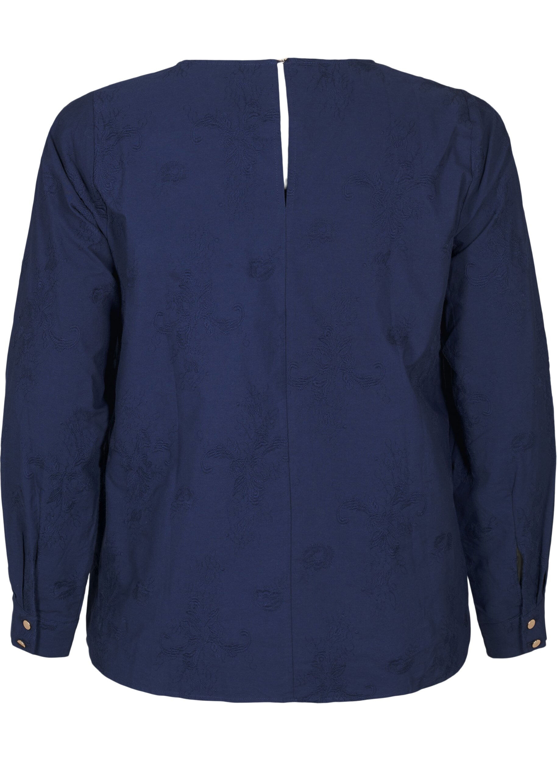 ZizziLang&auml;rmlige Bluse mit Stickereien, Blau, Packshot image number 1