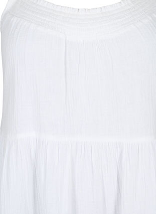 Schlichtes Trägerkleid aus Baumwolle, Bright White, Packshot image number 2