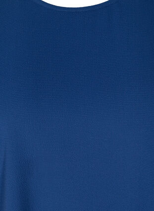 Bluse mit kurzen Ärmeln und Rundhalsausschnitt, Twilight Blue, Packshot image number 2
