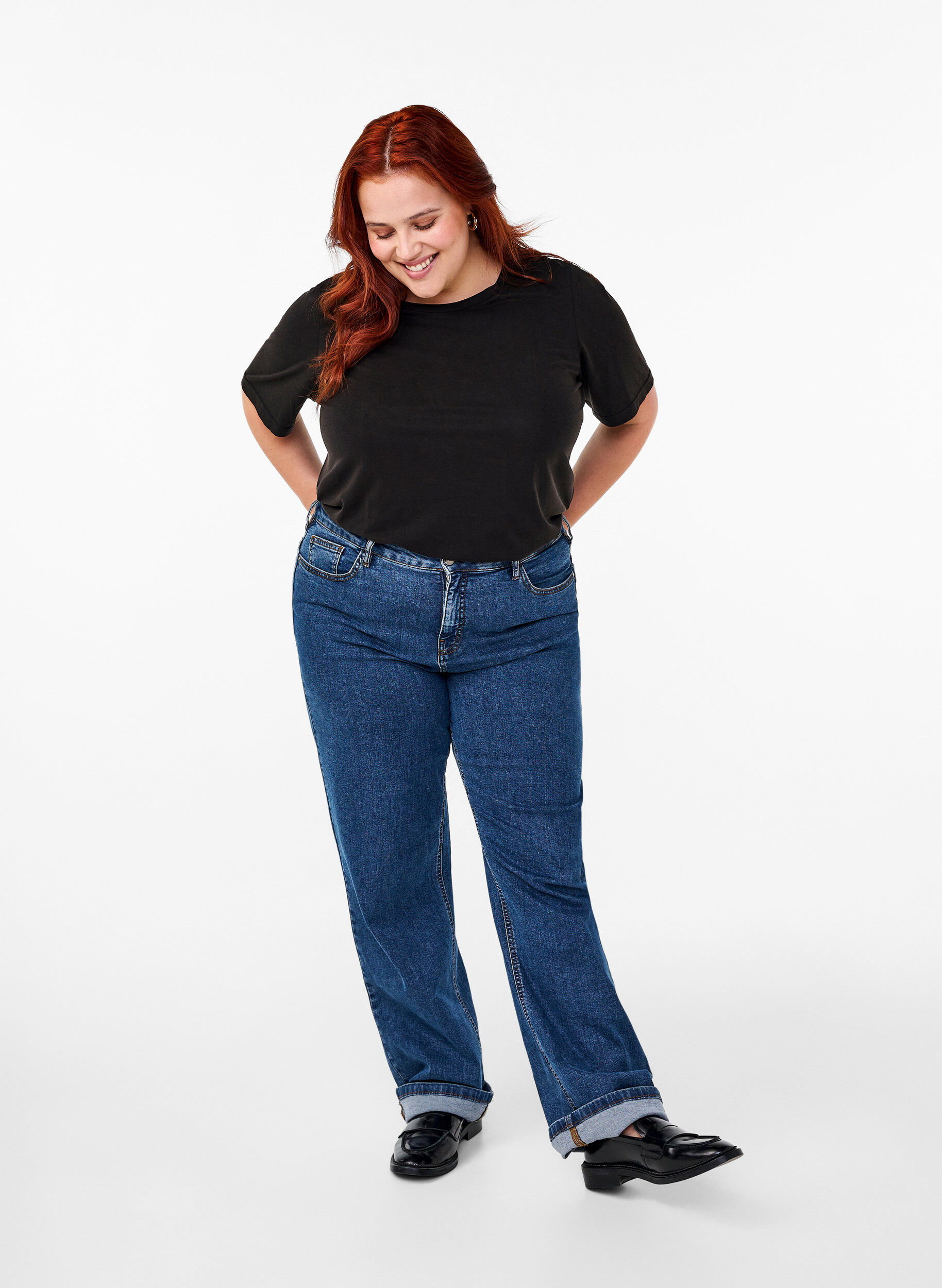 ZizziT-Shirt aus TENCEL&trade; Modal mit Rundhalsausschnitt, Schwarz, Model image number 1