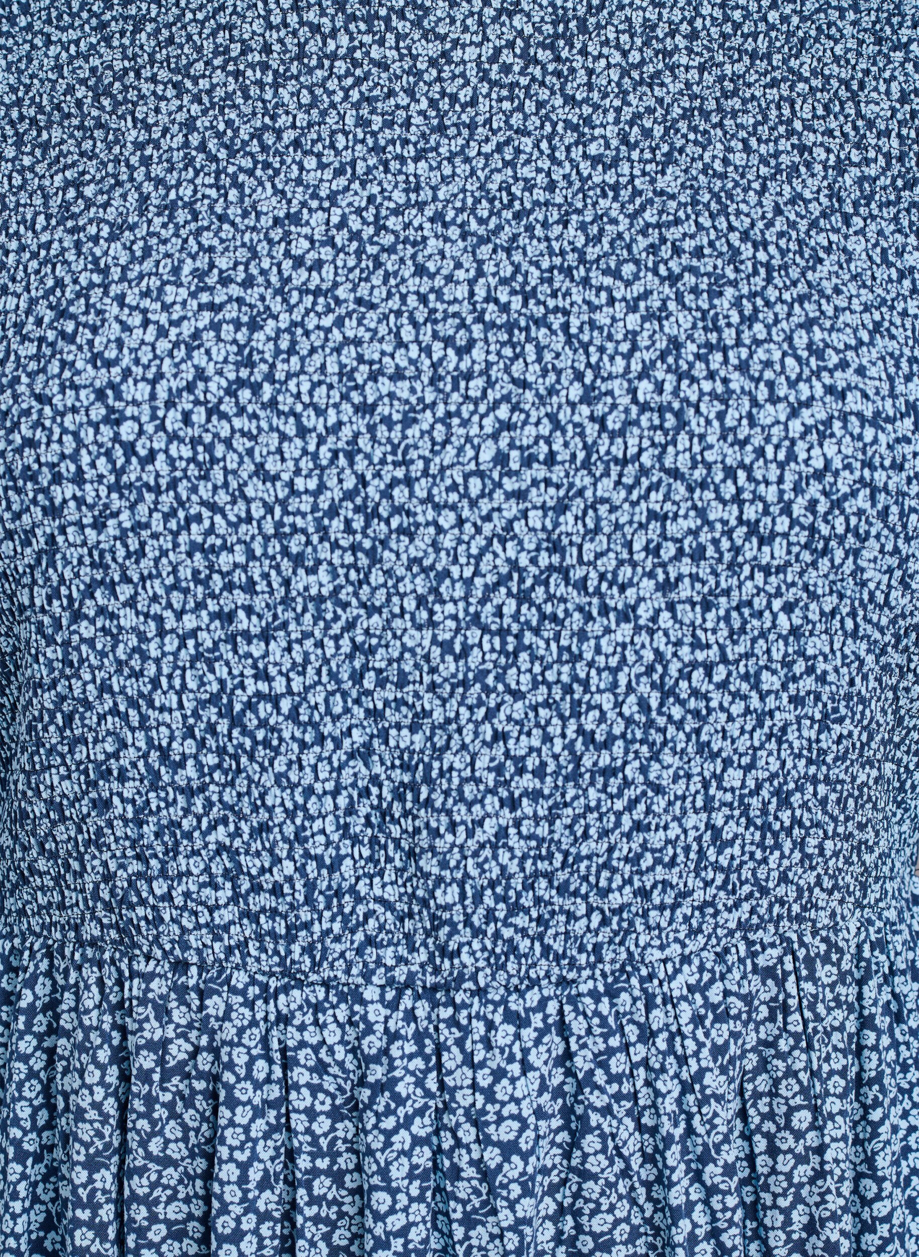 ZizziKleid mit gesmoktem Oberteil und kleingebl&uuml;mtem Muster, Blau, Packshot image number 2