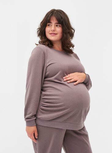 Schwangerschafts-Sweatshirt mit Rippbündchen, Iron, Model image number 0