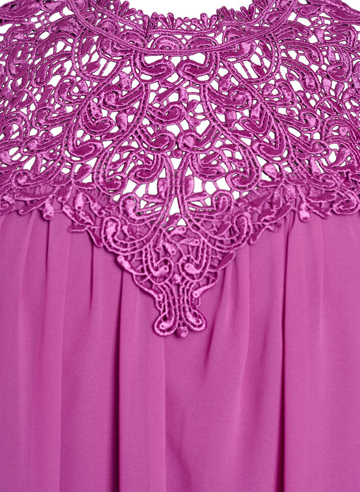 Ärmelloses Party-Top mit Häkelarbeit, Lila, Packshot image number 2