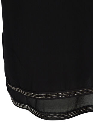 Bluse mit 3/4-Ärmeln und Steinchen am Saum, Black, Packshot image number 3