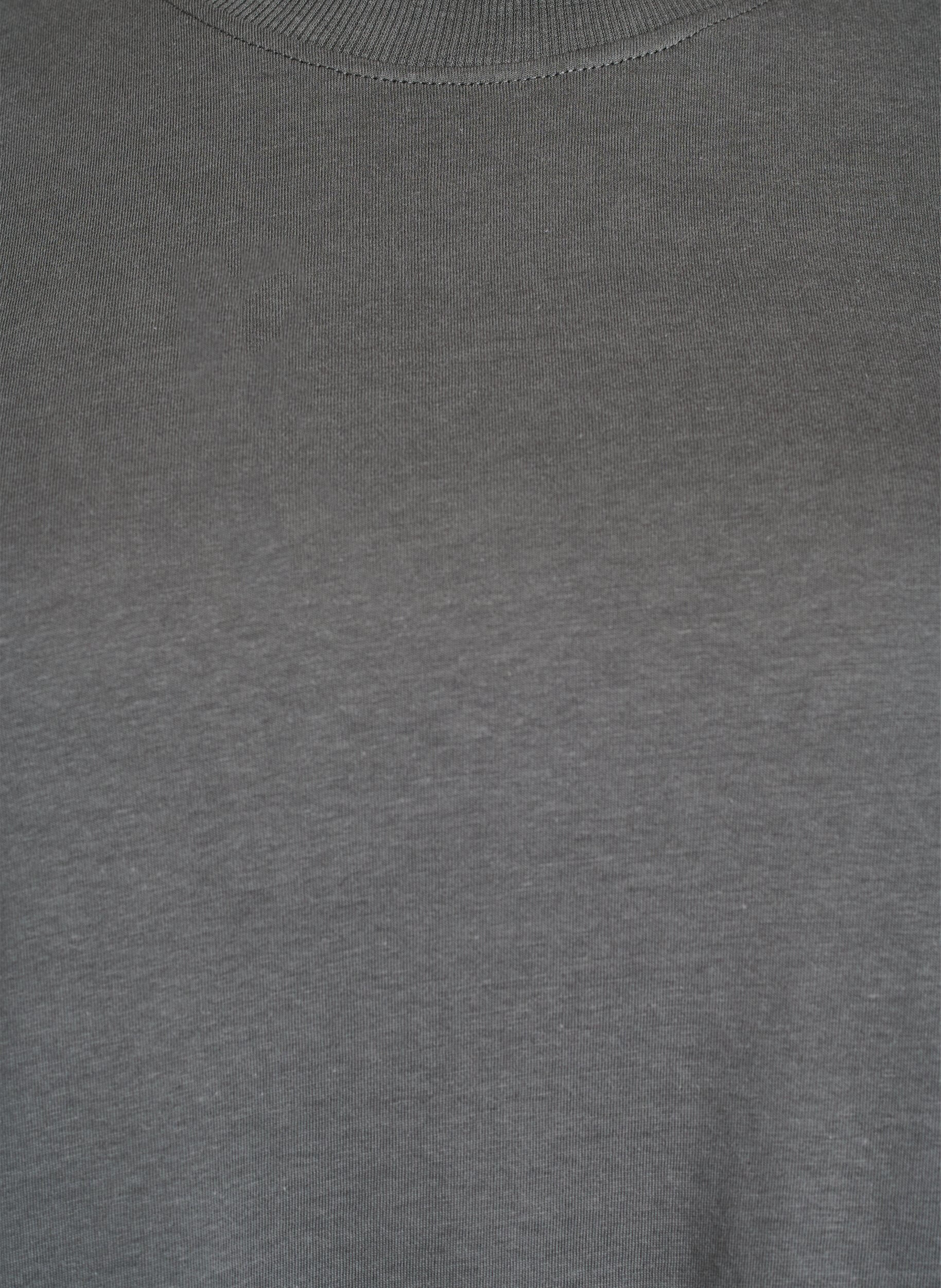 ZizziBasic T-Shirt aus Baumwolle mit Rundhalsausschnitt, Grau, Packshot image number 2