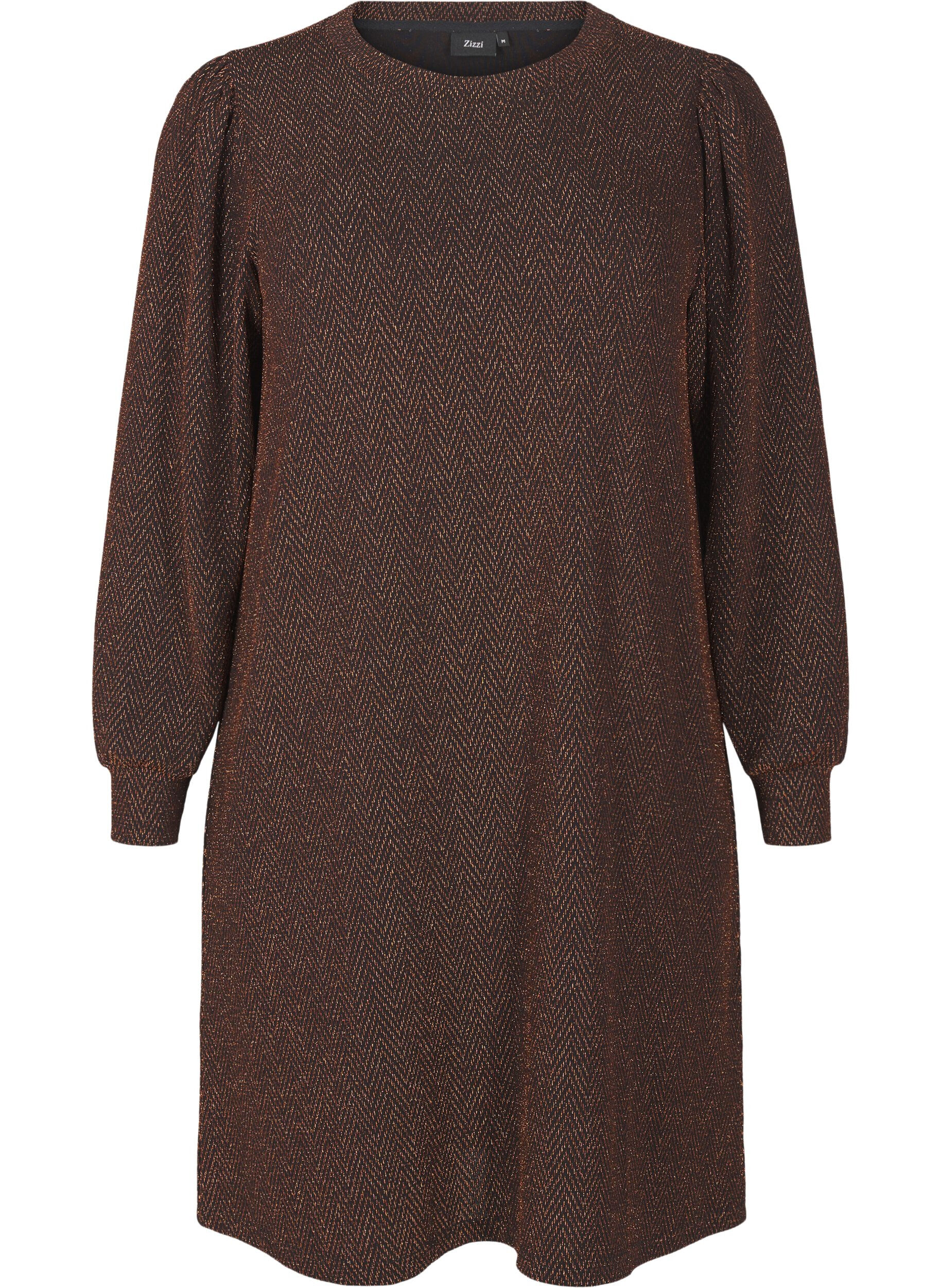 ZizziKleid mit Zickzackmuster und Glitzer, Copper ZigZagShimmer, Packshot image number 0