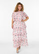 Maxikleid mit R&uuml;schen-Volants und abnehmbarem Cape, Wei&szlig;, Model image number 0