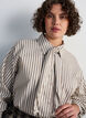 Gestreiftes Hemd mit abnehmbarer Schluppe, Beige, Model image number 3