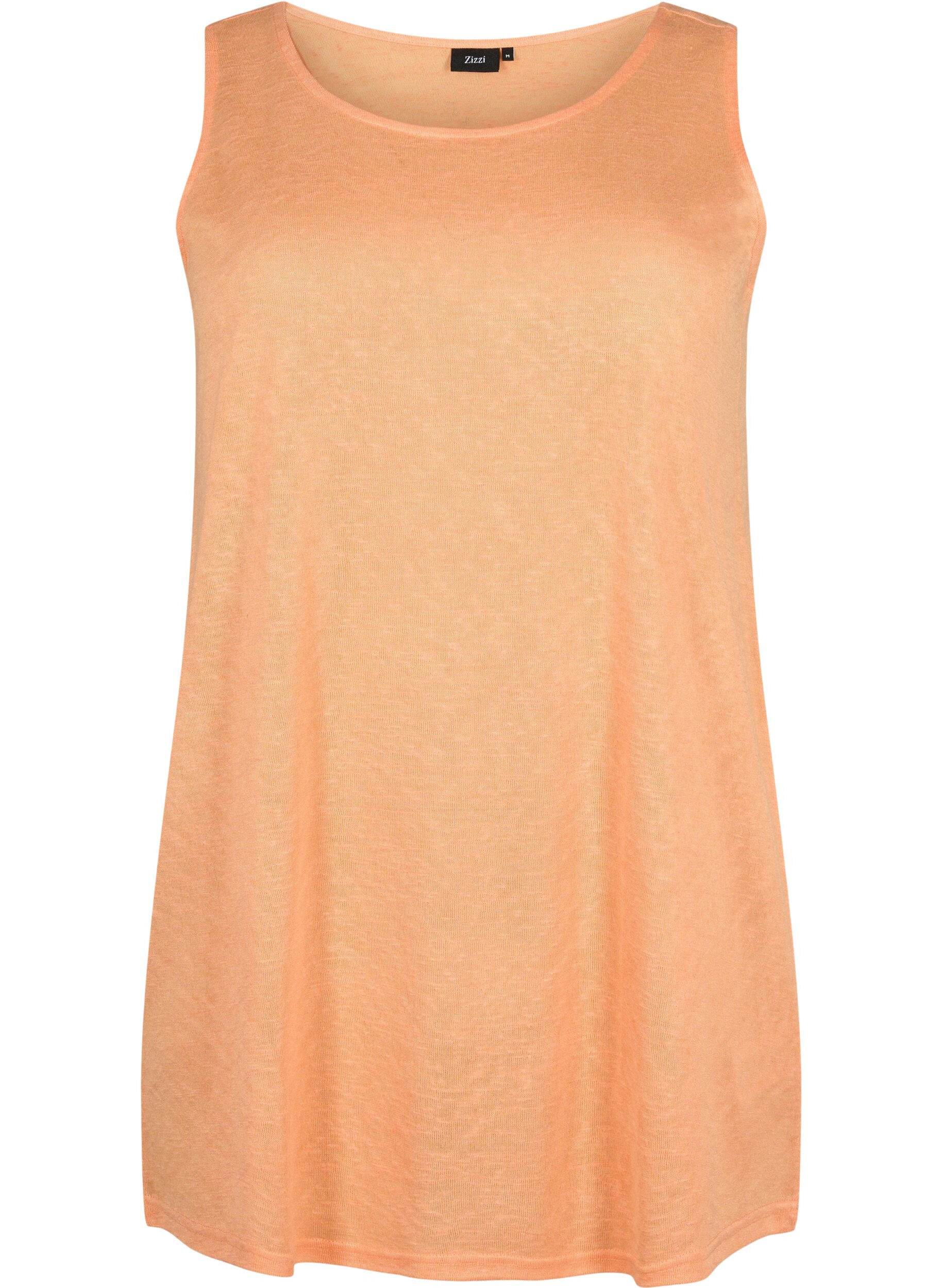 ZizziTop mit Struktur und Rundhalsausschnitt, Mock Orange, Packshot image number 0