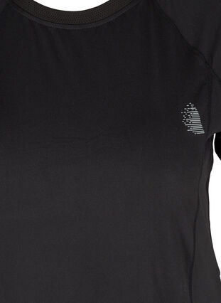 Einfarbiges Trainings-T-Shirt mit Reflektorendetails, Black, Packshot image number 3