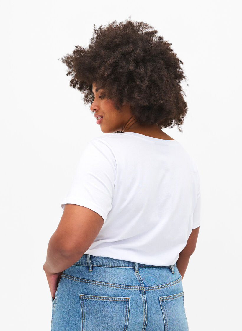 T-Shirt mit Strasssteinen, B.White W.Rhinestone, Model image number 1