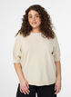 Fein gestrickte Bluse mit kurzen &Auml;rmeln, Beige, Model image number 0