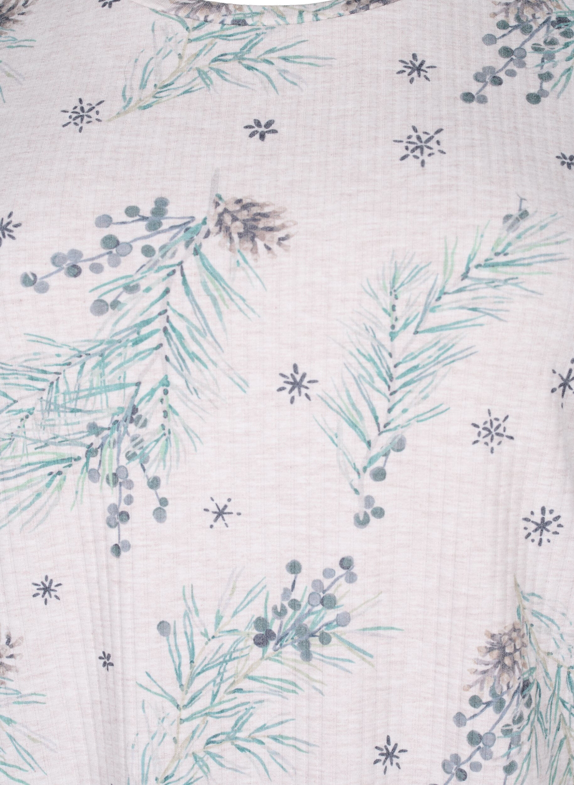 ZizziLang&auml;rmelige Bluse aus Rippstrick, Natural M&eacute;l AOP Gran, Packshot image number 2