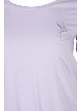 Kurzarm T-Shirt aus Baumwolle mit Aufdruck, Thistle Bird, Packshot image number 2