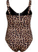 Badeanzug mit Animal-Print und Schnürdetails, Braun, Packshot image number 1