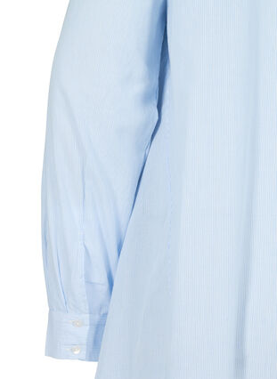 Baumwoll-Hemdbluse mit Streifen und Rüschen, Blue Stripe, Packshot image number 3