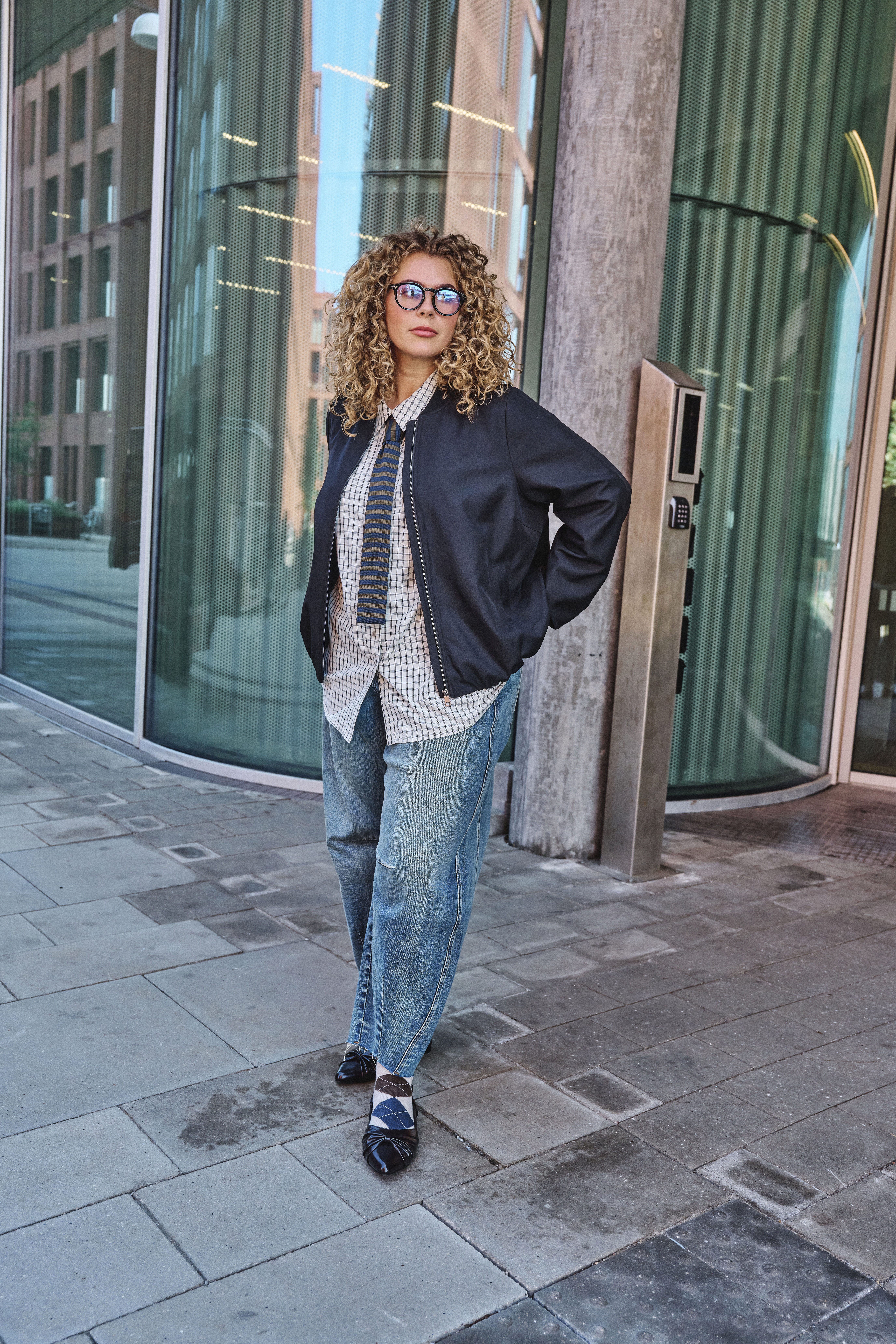 ZizziEntspannter blauer Alltagsstil, , Model