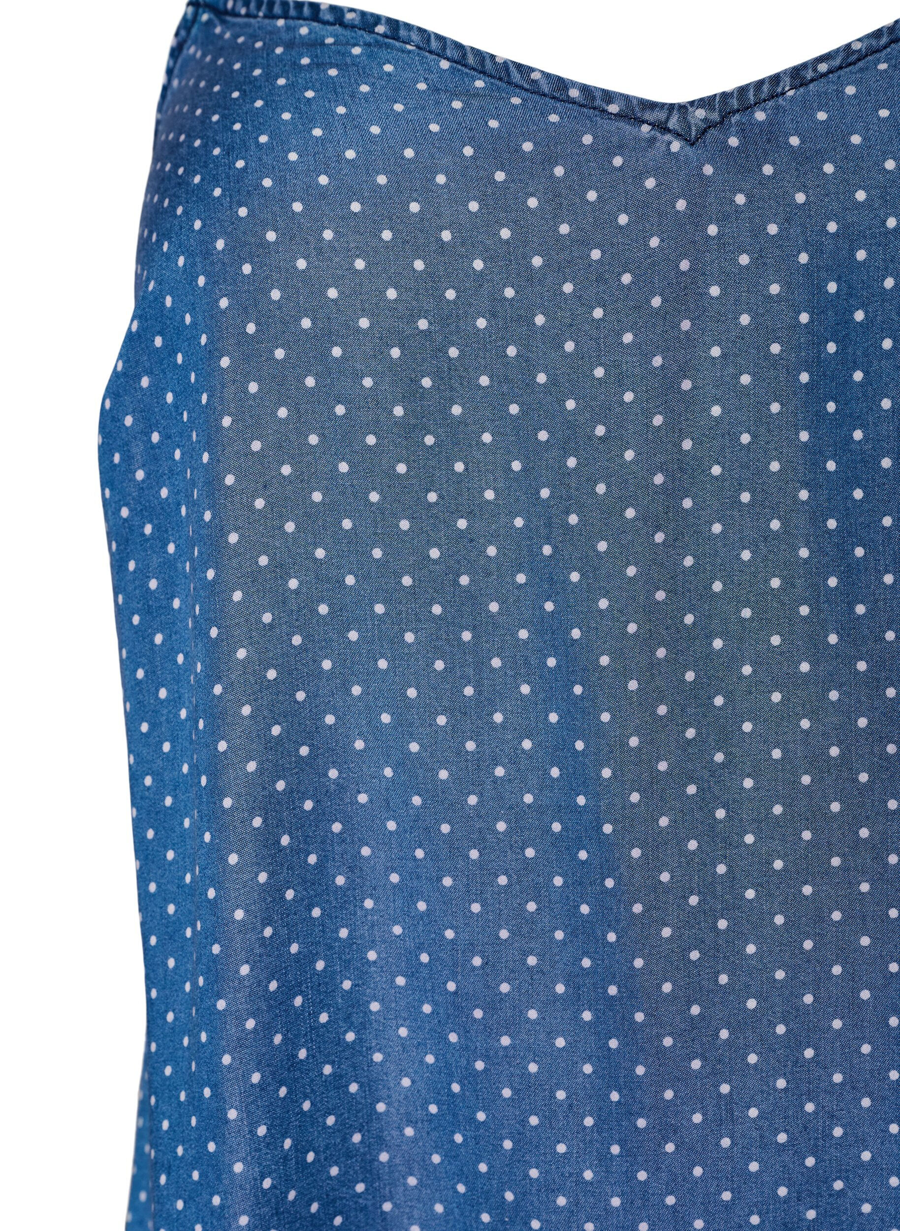 ZizziKnielanges Tr&auml;gerkleid aus TENCEL&trade; Lyocell in Denim-Optik, Blau, Packshot image number 2