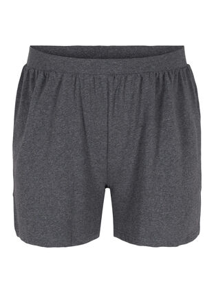 Lockere Shorts aus Baumwollmischung, Dark Grey Melange, Packshot image number 0
