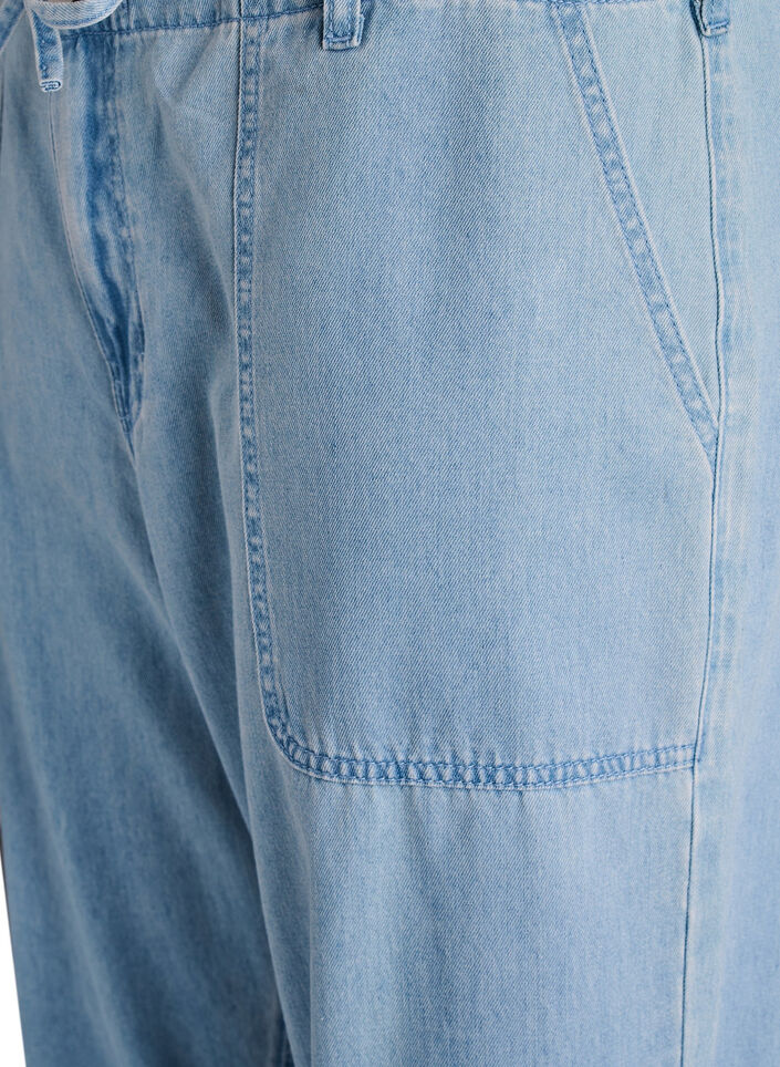 Hoch taillierte Jeans mit Bindegürtel, Blau, Packshot image number 2