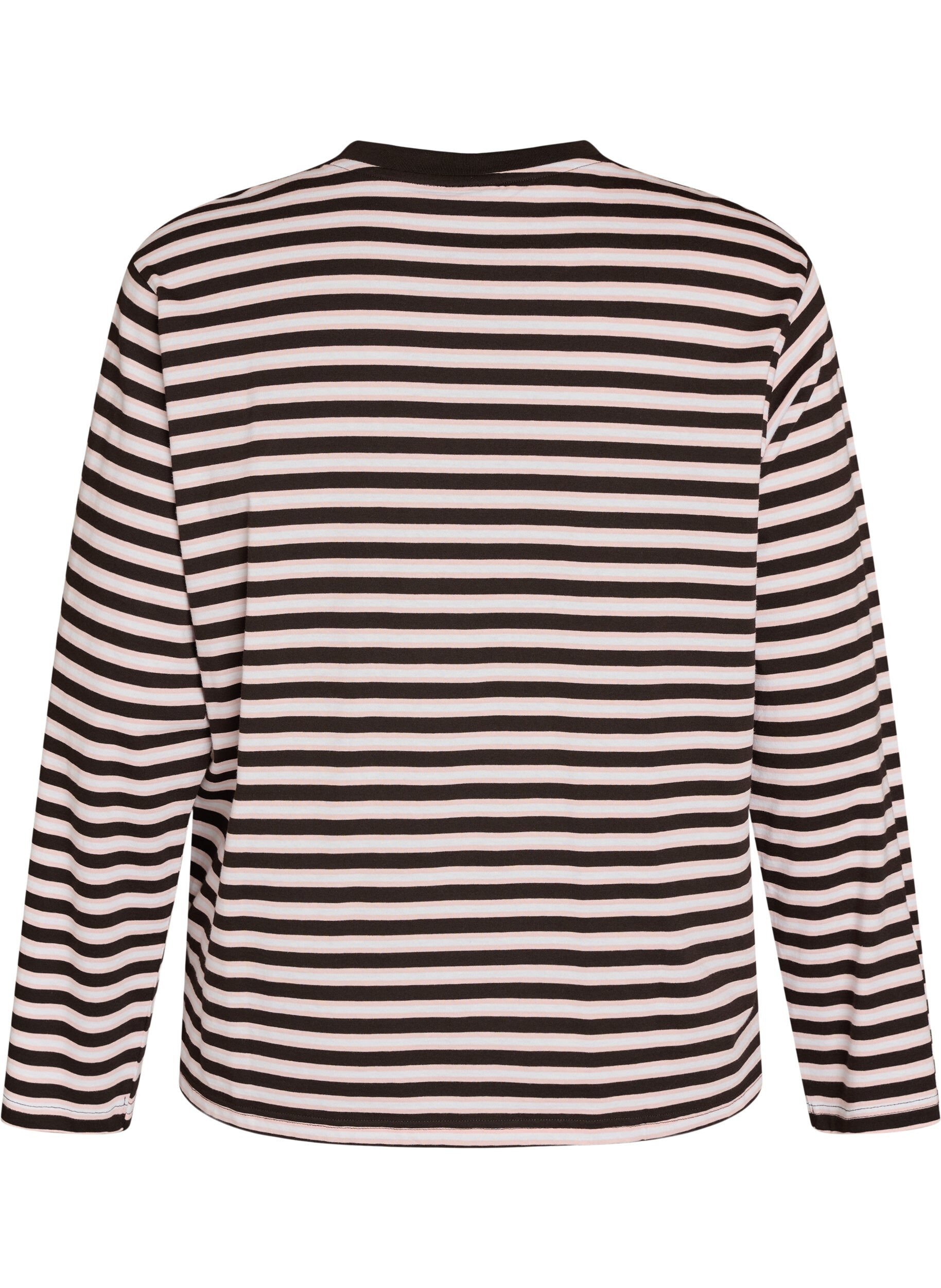 ZizziBasic t-shirt with long sleeves, Pink, Packshot image number 1