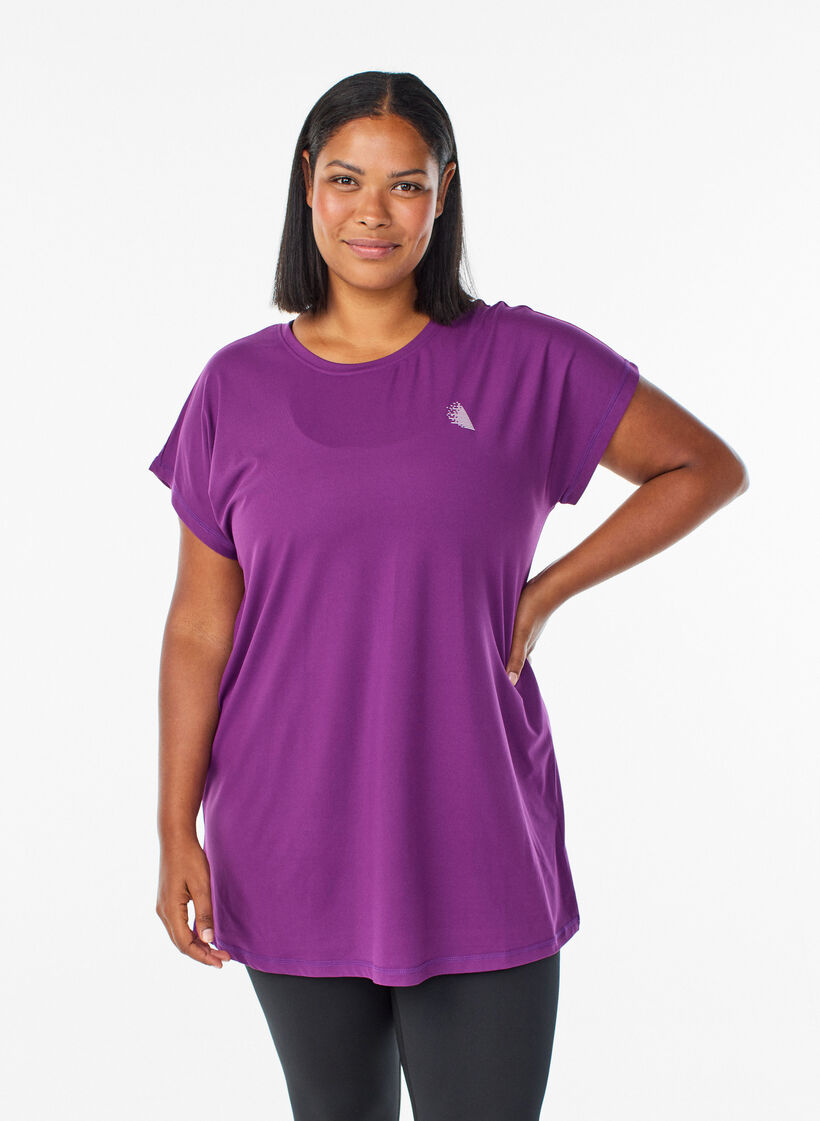 Langes Trainingsshirt, Lila, Model image number 0