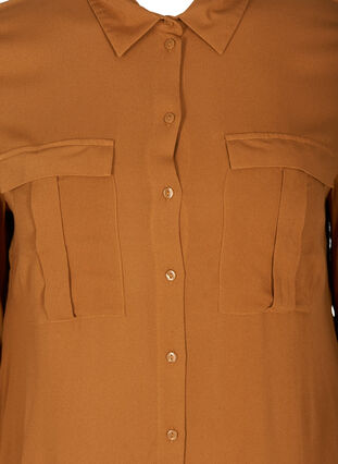 Bluse aus Viskose mit Brusttaschen, Argan Oil, Packshot image number 2