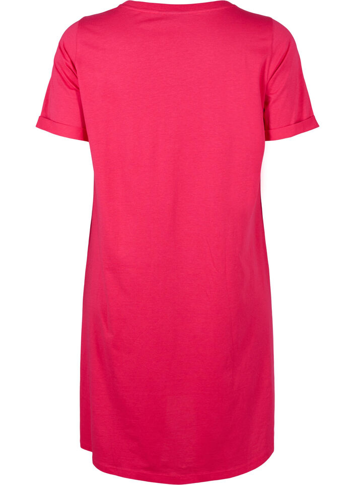 T-Shirt-Kleid aus Baumwolle, Bright Rose, Packshot image number 1