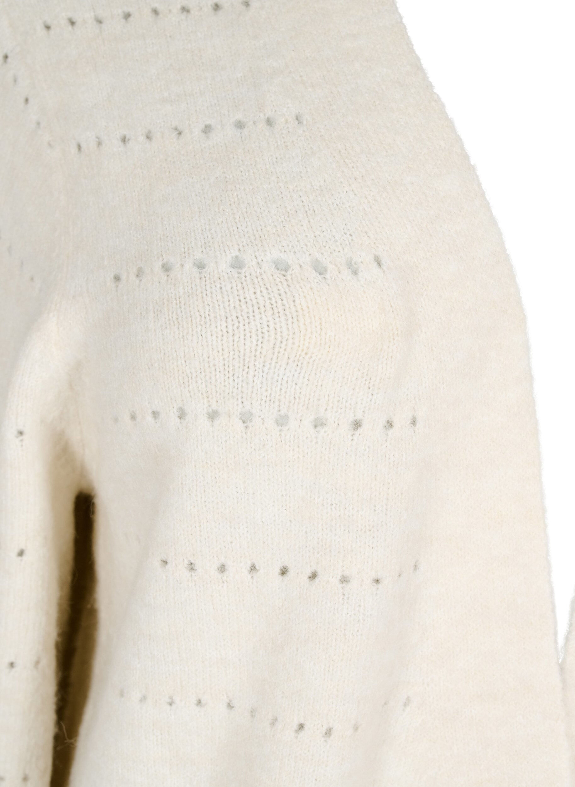 ZizziLange Strickjacke aus Strick mit Lochmuster, Birch Mel., Packshot image number 2
