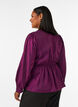 Gl&auml;nzende Bluse aus Viskose mit Peplum-Effekt, Lila, Model image number 2