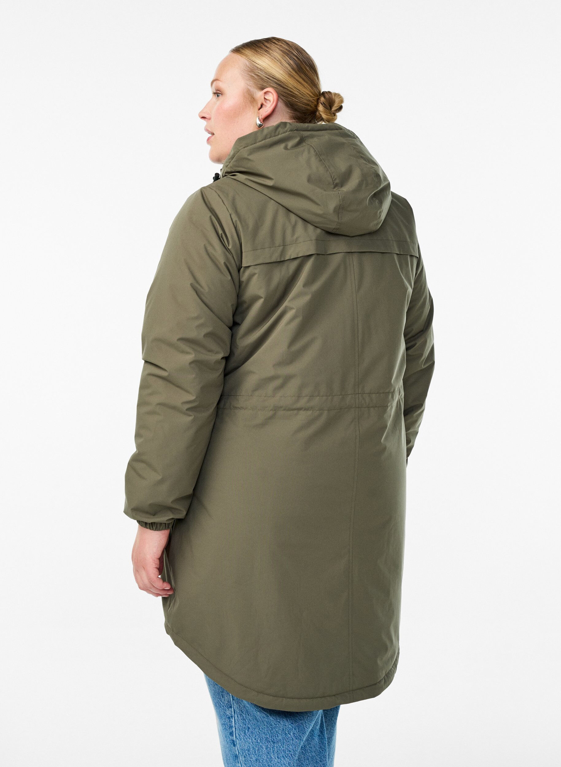 ZizziLeichter gepolsterter Parka mit Kapuze, Gr&uuml;n, Model image number 2