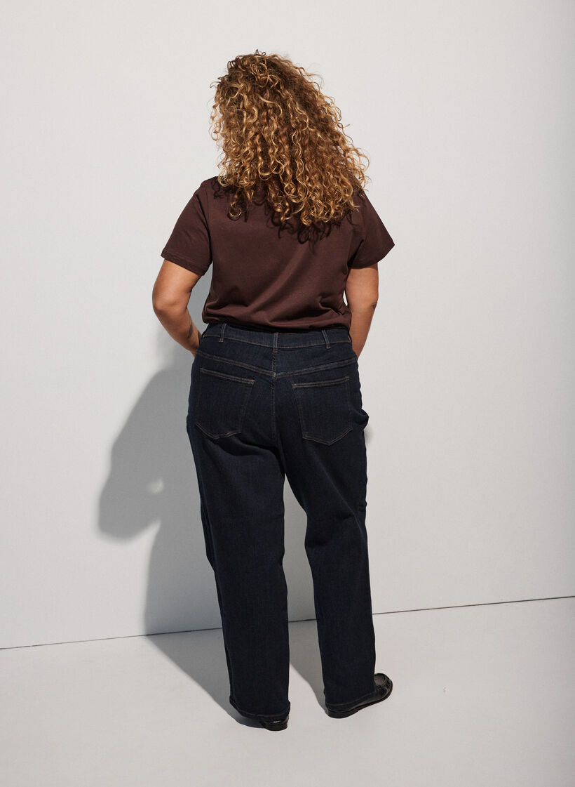 T-Shirt aus Baumwolle mit Frontprint, Braun, Model image number 2