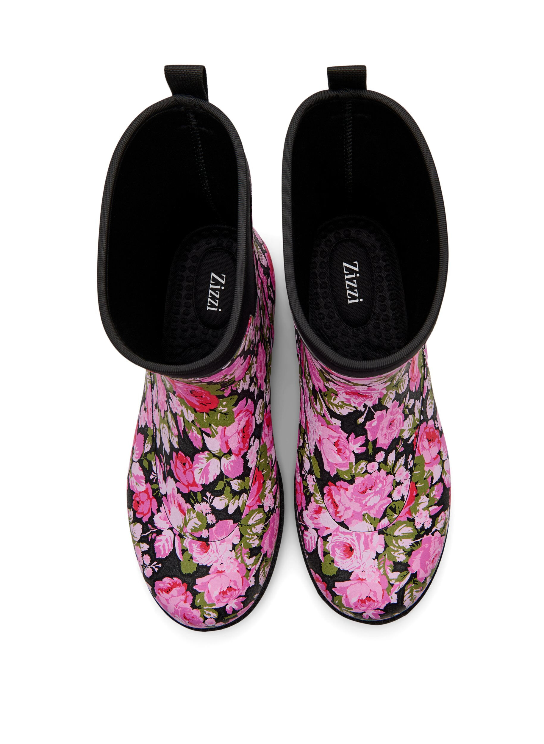 ZizziKurze Stiefel mit weitem Schaft aus elastischem Neopren, Flower AOP, Packshot image number 2