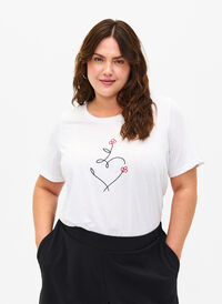 FLASH - T-Shirt mit Motiv, Bright White Heart, Model