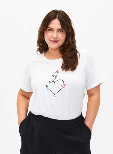 FLASH - T-Shirt mit Motiv, Bright White Heart, Model image number 0