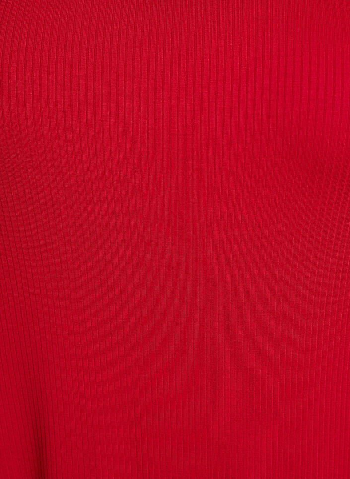 Ärmelloses geripptes Kleid aus Viskose, Rot, Packshot image number 2